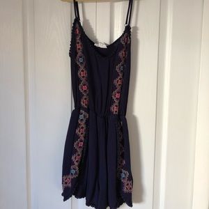 Dillard’s Embroidered Navy Romper
